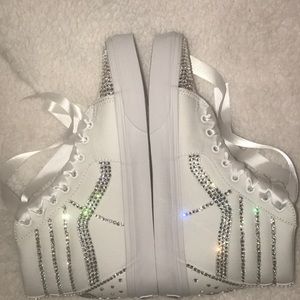 bedazzled white vans